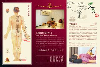 艾灸针灸宣传三折页单页设计