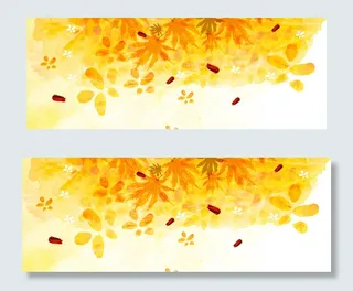 秋冬金黄枫叶背景banner　