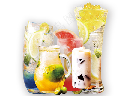 自然色简约风奶茶免抠元素 