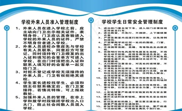 学校制度牌图片cdr矢量模版下载