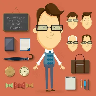 卡通商业精英矢量图片