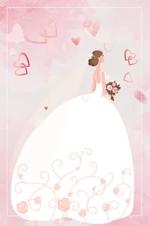 手绘浪漫卡通人物情人节背景元素