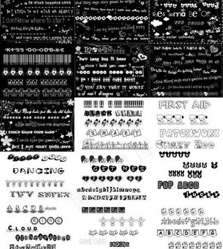 152种可爱卡通英文字体！女生专用...