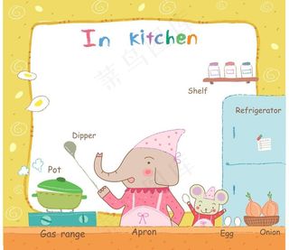 大象厨师学英语图片