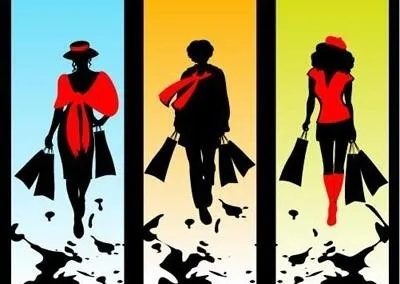 三个女人的轮廓与包装eps,ai矢量模版下载