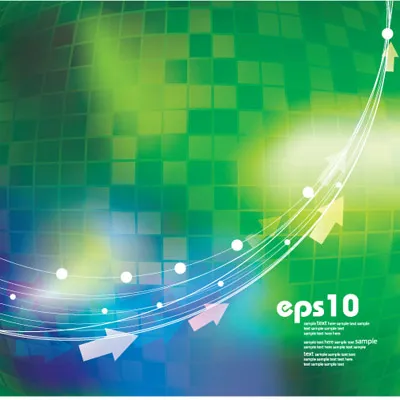 绚丽时尚弧线背景矢量素材