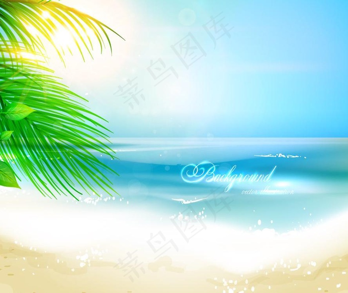 夏日沙滩海洋风景图片