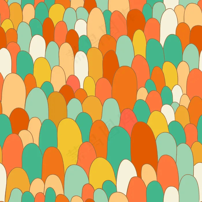 无缝手绘抽象图案纹理在无尽的温暖的...eps,ai矢量模版下载