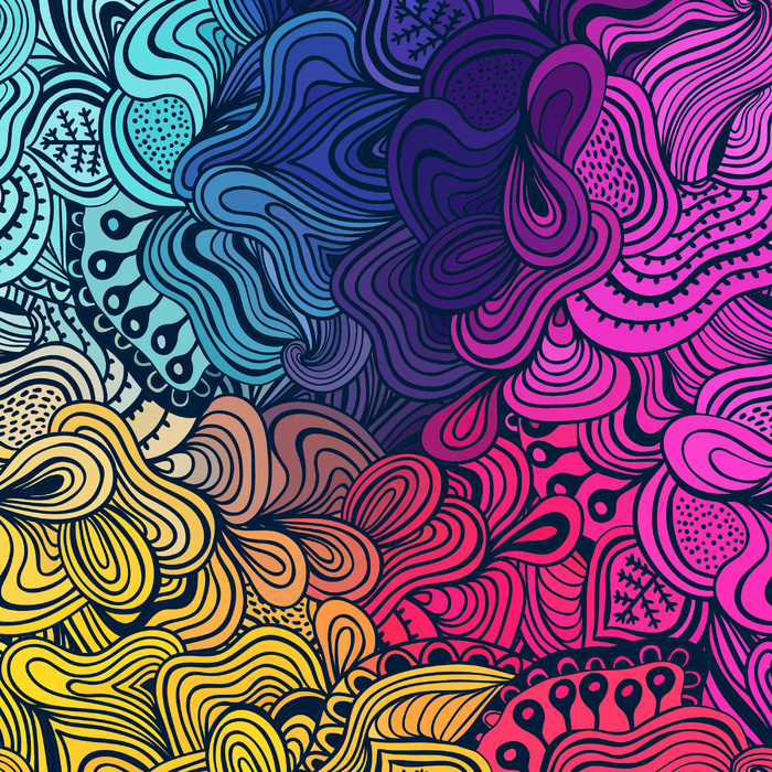 向量的无缝纹理与摘要花没完没了的背...