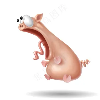 做惊讶表情的3D小猪图片 做惊讶表情的3D小猪图片