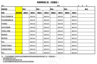 新产品构思筛选汇总