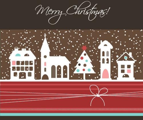 卡通圣诞背景矢量素材二