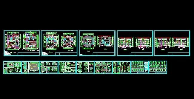 三层含屋顶现代风格别墅设计图17x...