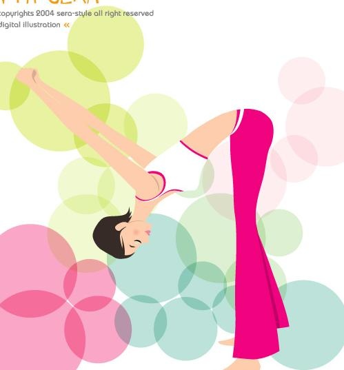 韩国运动健身美女矢量图081ai矢量模版下载