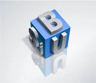 3D立体英文效果倒影渐变质感方块