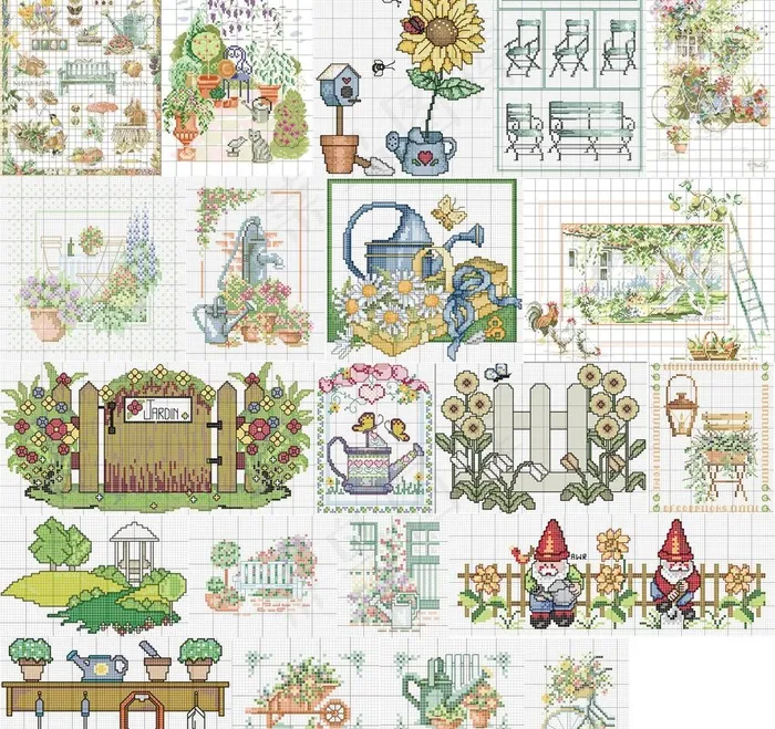 十字绣花园图片