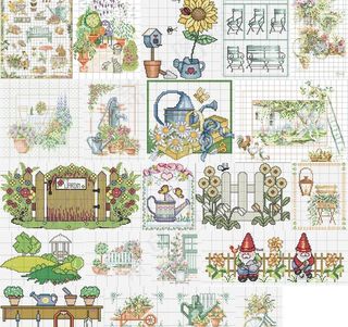 十字绣花园图片