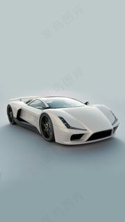 白色的炫酷跑车高清摄影图片