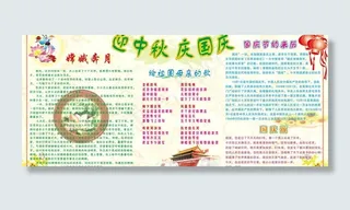 庆中秋迎国庆板报图片