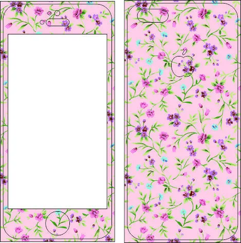 iphone6彩绘碎花保护膜cdr矢量模版下载