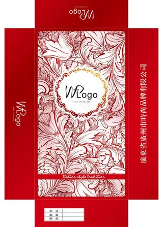 高档时尚红底包装盒图片