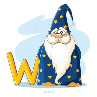 字母W和圣诞老人图片 字母W和圣诞老人图片