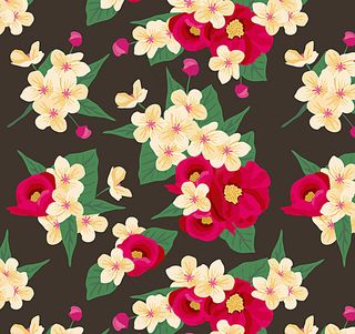 艳丽花卉无缝 背景图片