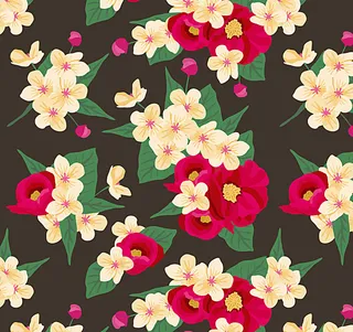 艳丽花卉无缝 背景图片