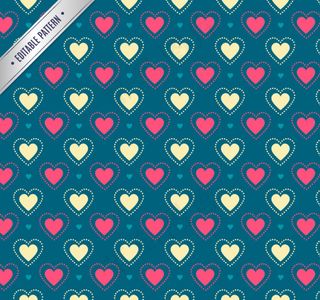 彩色爱心无缝背景