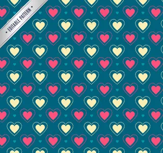 彩色爱心无缝背景