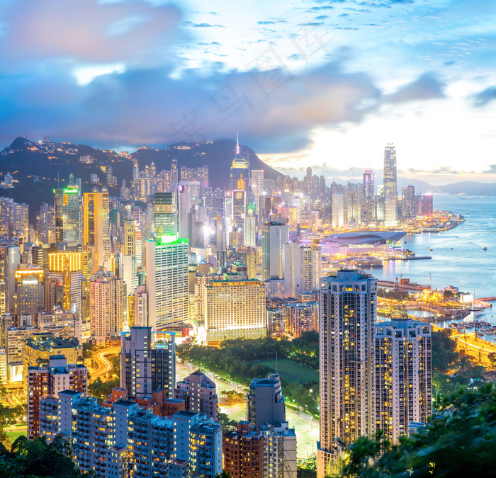 繁华香港夜景