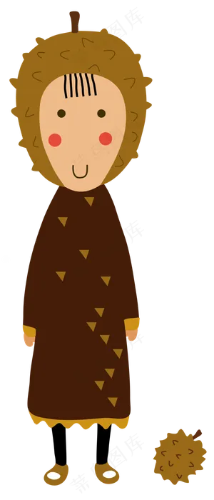 夏季水果榴莲卡通人物