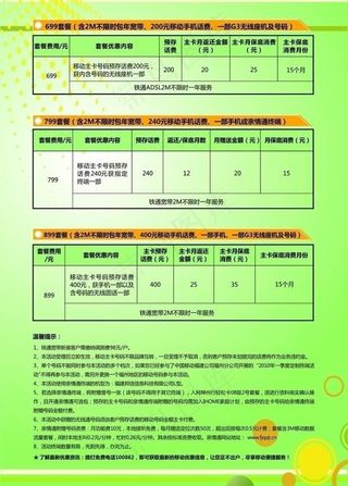 中国移动铁通联合营销海报图片