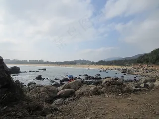 海滩石头图片