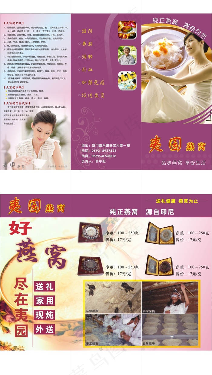 燕窝三折页矢量素材cdr矢量模版下载
