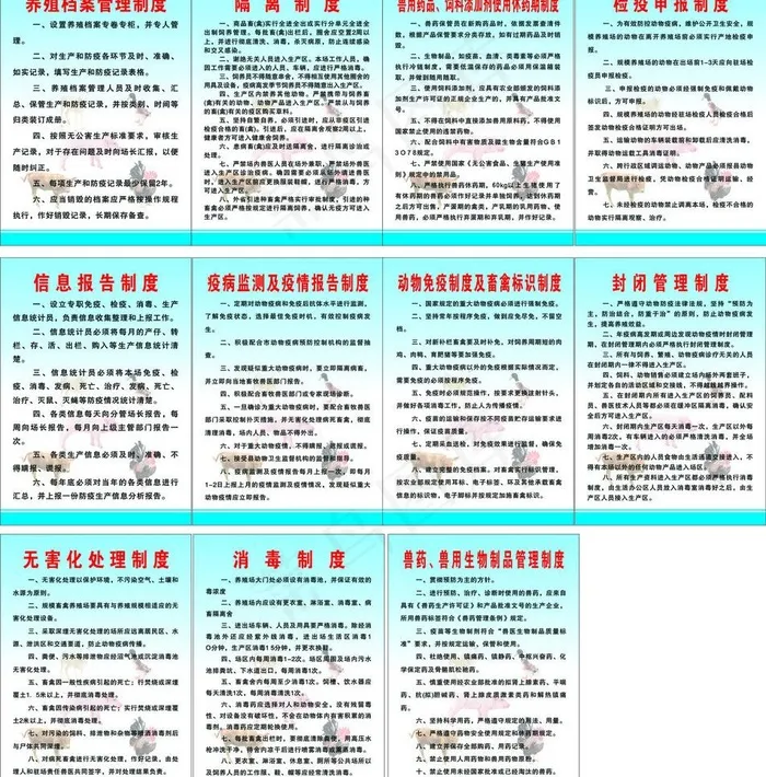 养殖场制度图片cdr矢量模版下载