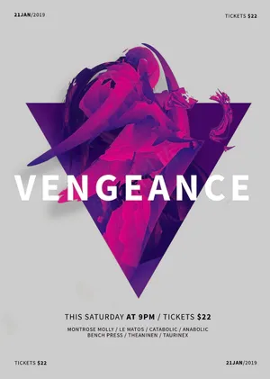 国外创意英文几何渐变镭射海报背景H...