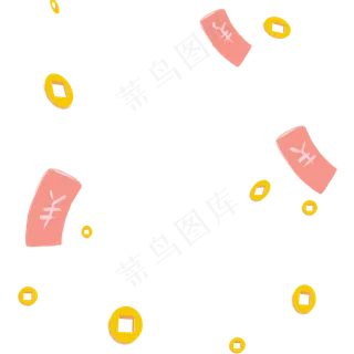 在天上飘扬的红包免抠图