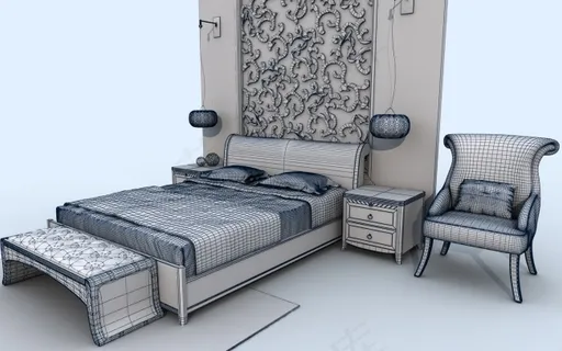 椅子床欧式模型个性