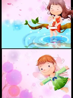 可爱小女孩梦幻风景图片