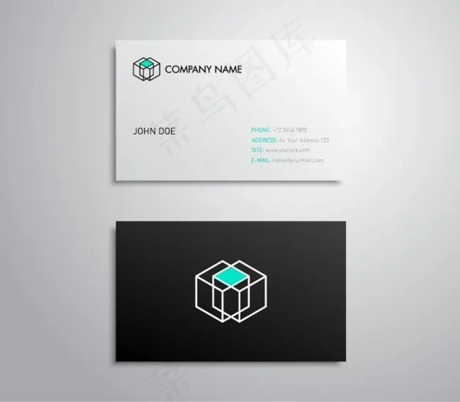 时尚商务名片设计素材eps,ai矢量模版下载