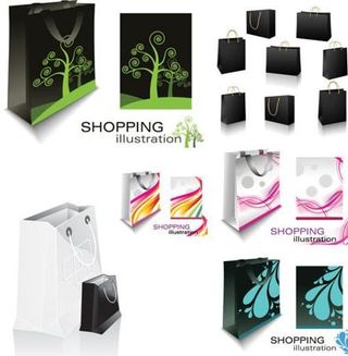 手挽袋购物袋矢量素材