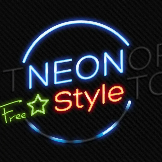 发光字psd模版下载