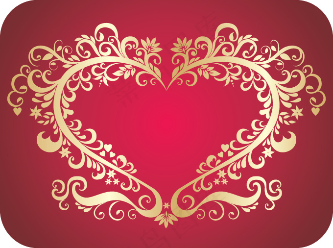 心形花纹背景矢量图下载
