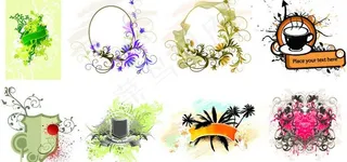 8款潮流元素花纹矢量素材图片