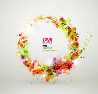 水彩创意文本背景图片