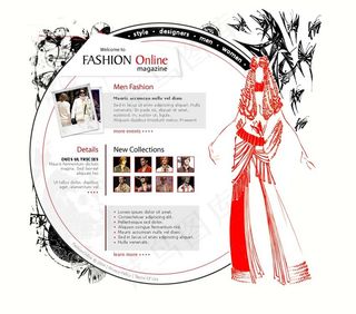很有设计味的欧美服装艺术网页模版_...