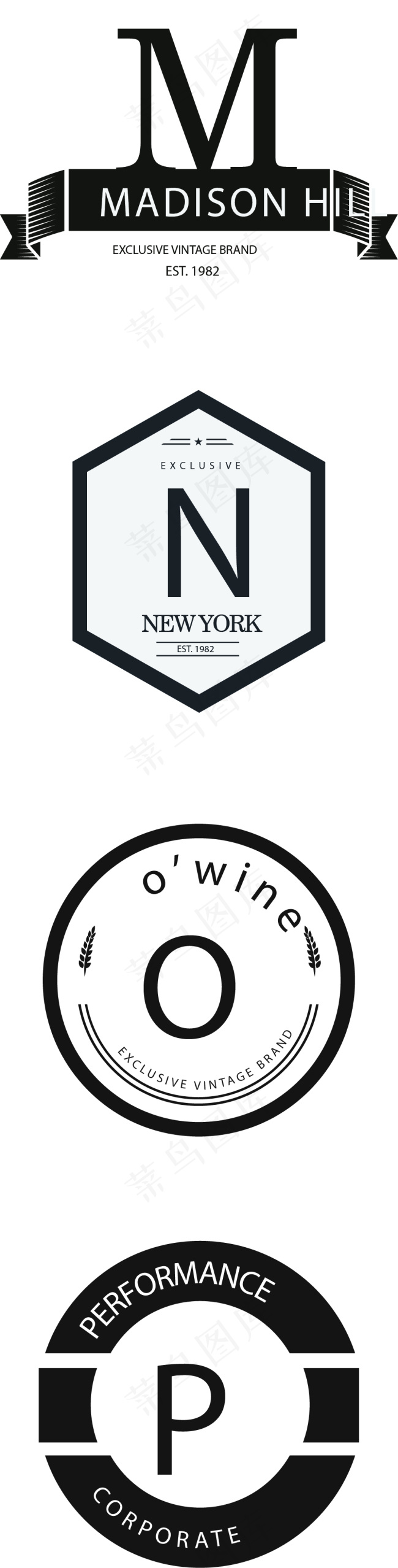 英文字母复古LOGO