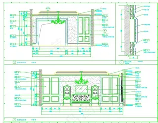 中式大厅施工图纸