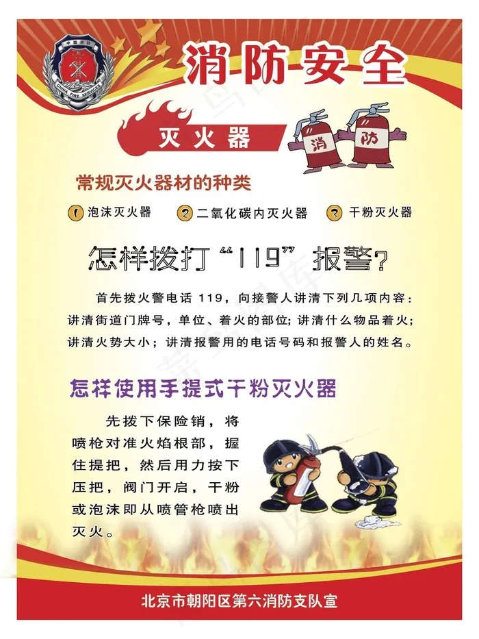 消防安全知识普及psd模版下载